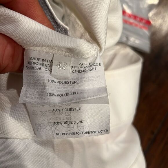 NWT Prada white pants zip pockets up front with Teflon fabric protector size 30 - Picture 8 of 13